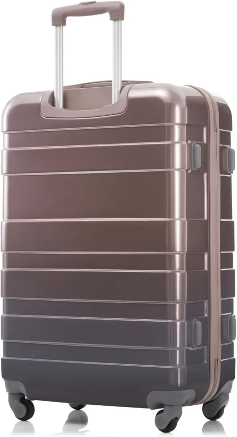 3 Piece Expandable Hardshell Luggage Set Lightweight Durable ABS Material Spinner Suitcases with TSA Lock for Travel Vacation Business Trips 360 Degree Swivel Wheels (Golden)