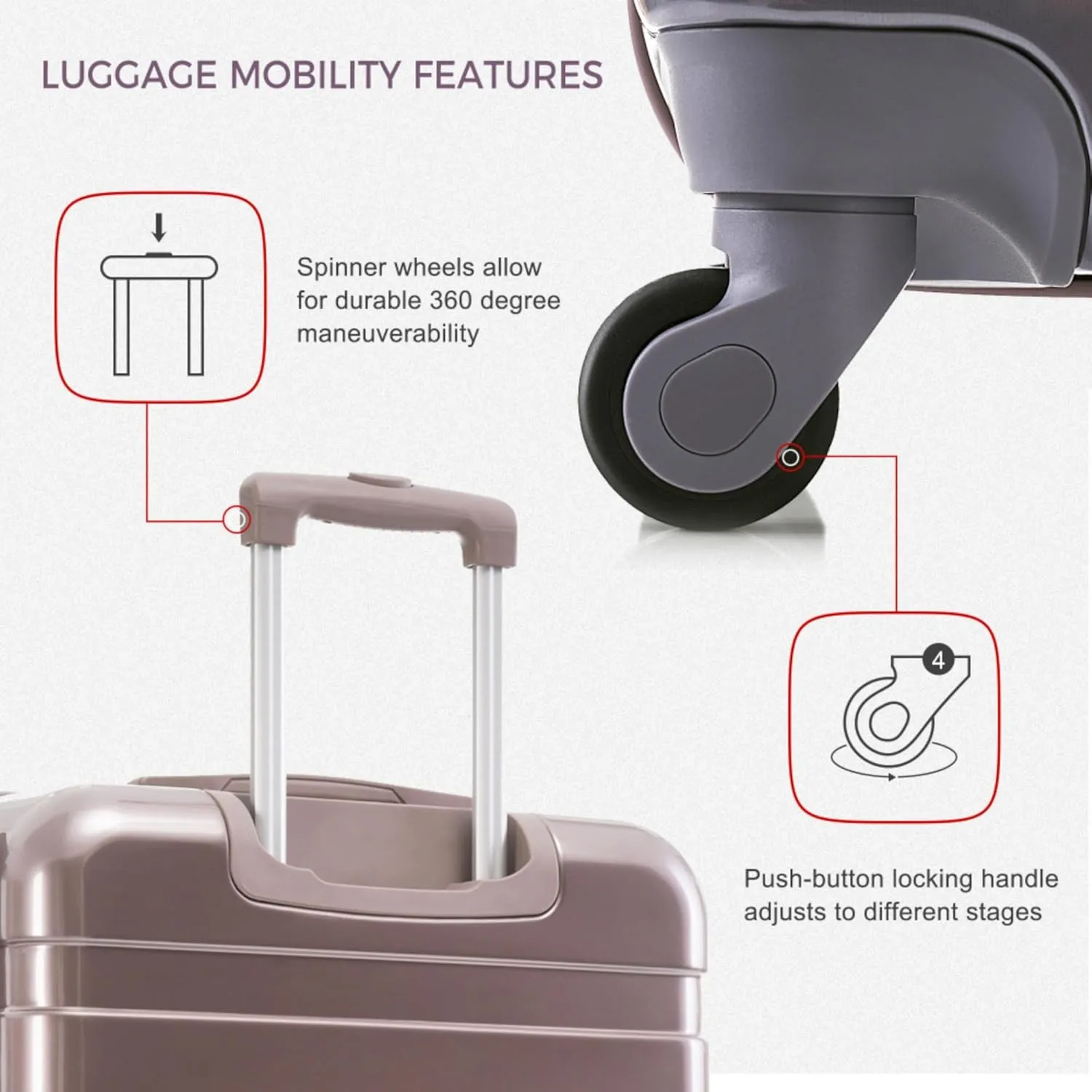 3 Piece Expandable Hardshell Luggage Set Lightweight Durable ABS Material Spinner Suitcases with TSA Lock for Travel Vacation Business Trips 360 Degree Swivel Wheels (Golden)