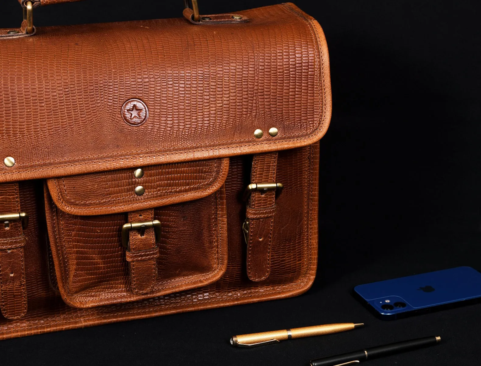 Ancona Leather Office Bag 15" - Gingerbread