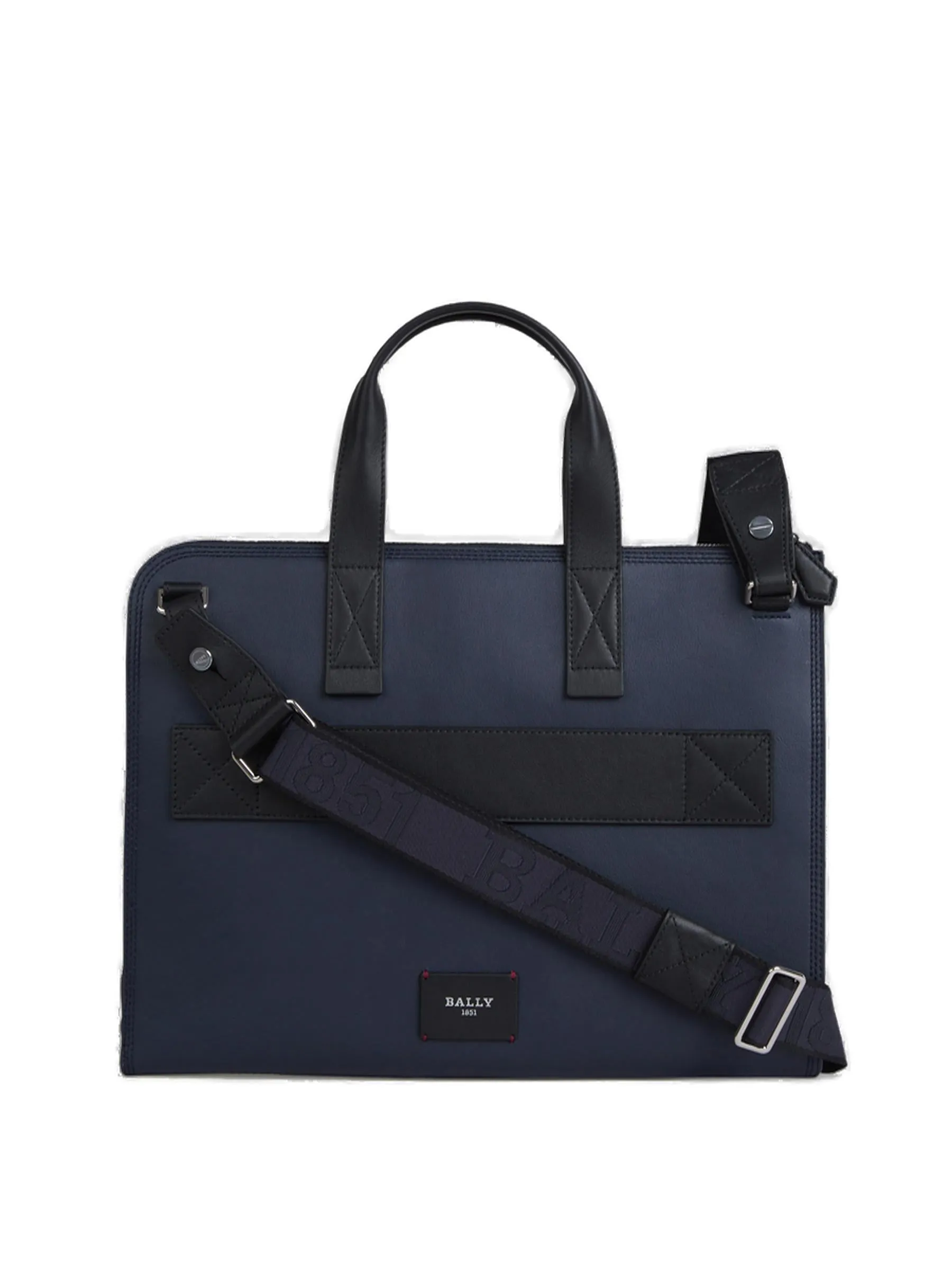 Bally Logo Patch Zip-Up Briefcase