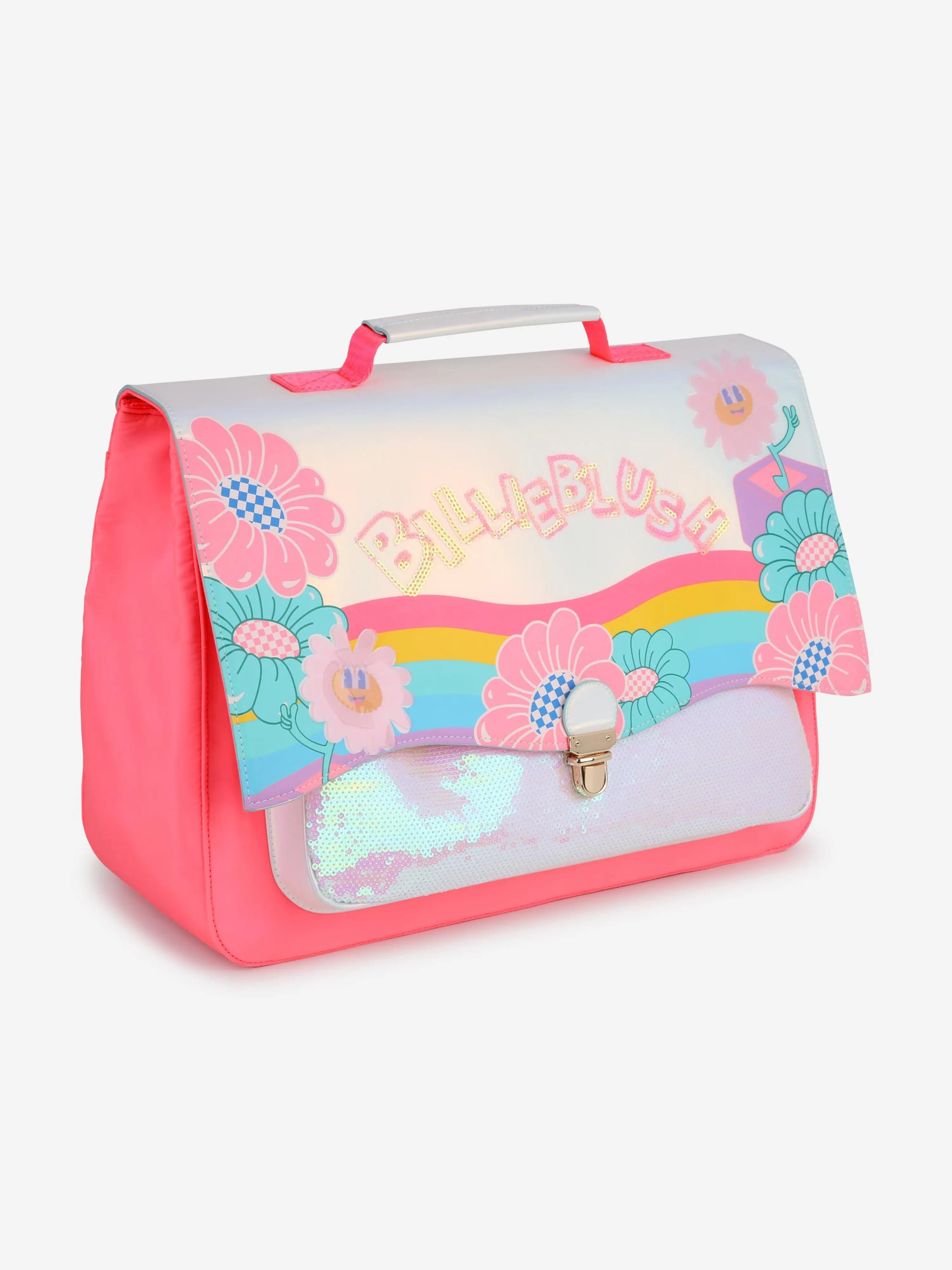 Billieblush Girls Flower And Rainbow Satchel in Pink (38cm)