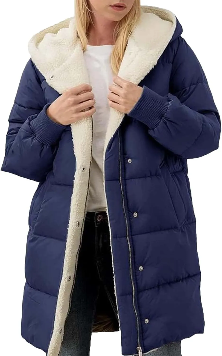 Day Clearance of The Deals Womens Coats Fashion Women Wool Blends Winter Trench Coat Outerwear Puffy Jacket for Women Fleece Lined Jacket Fall Jackets for Women 2030 Plus Size Wool Blend Coat