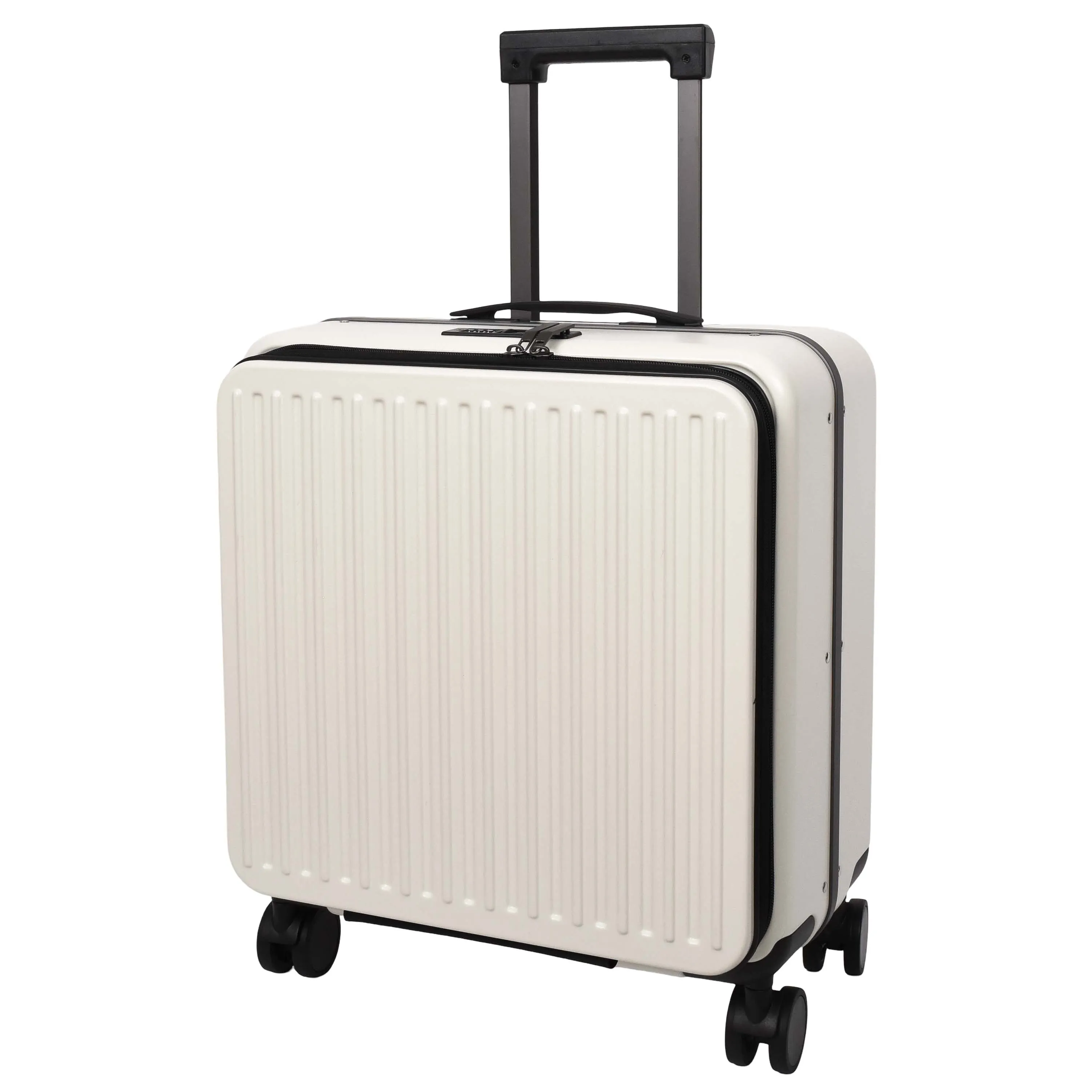 DR696 Four Wheeled Pilot Case Hard Shell Lightweight Cabin Bag White