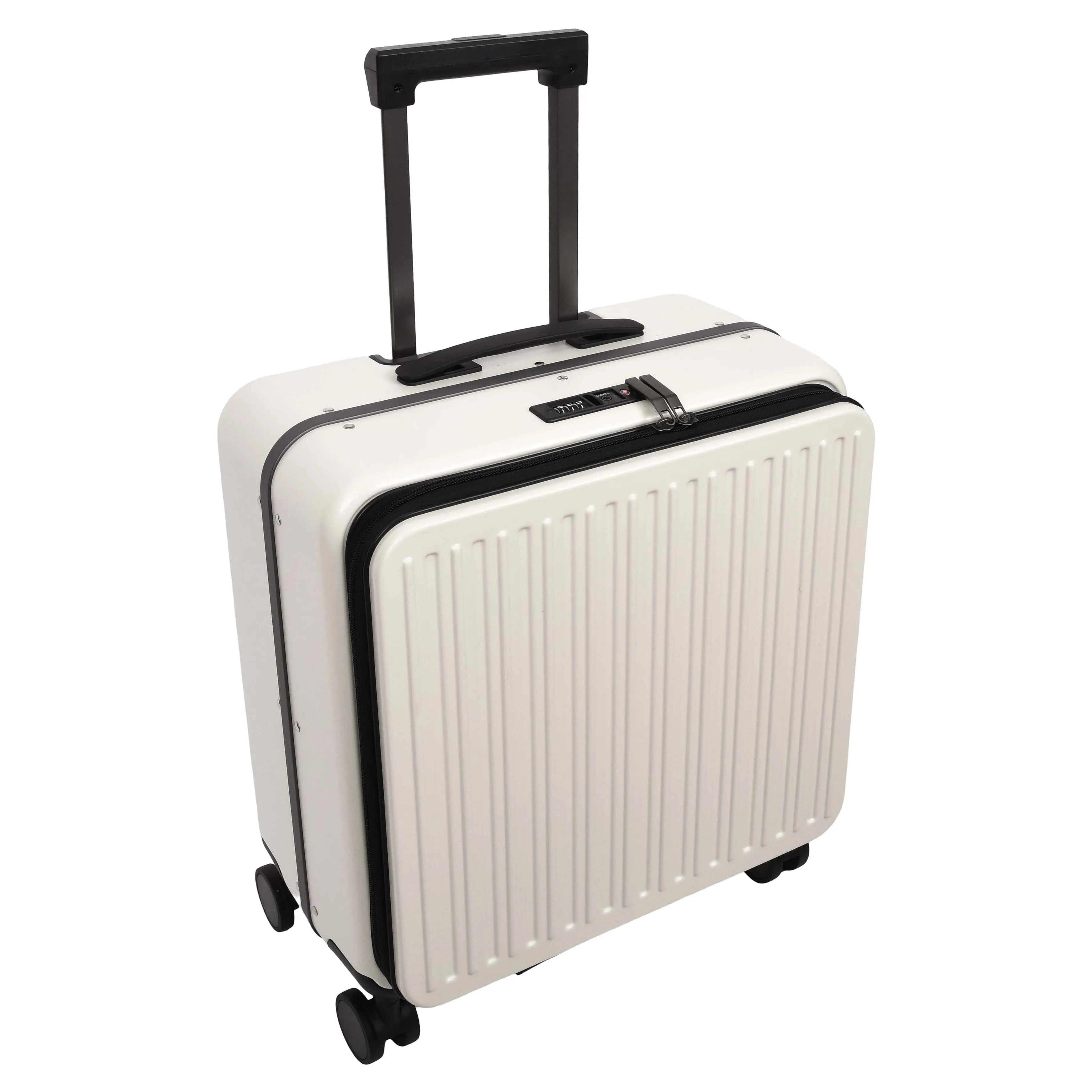 DR696 Four Wheeled Pilot Case Hard Shell Lightweight Cabin Bag White