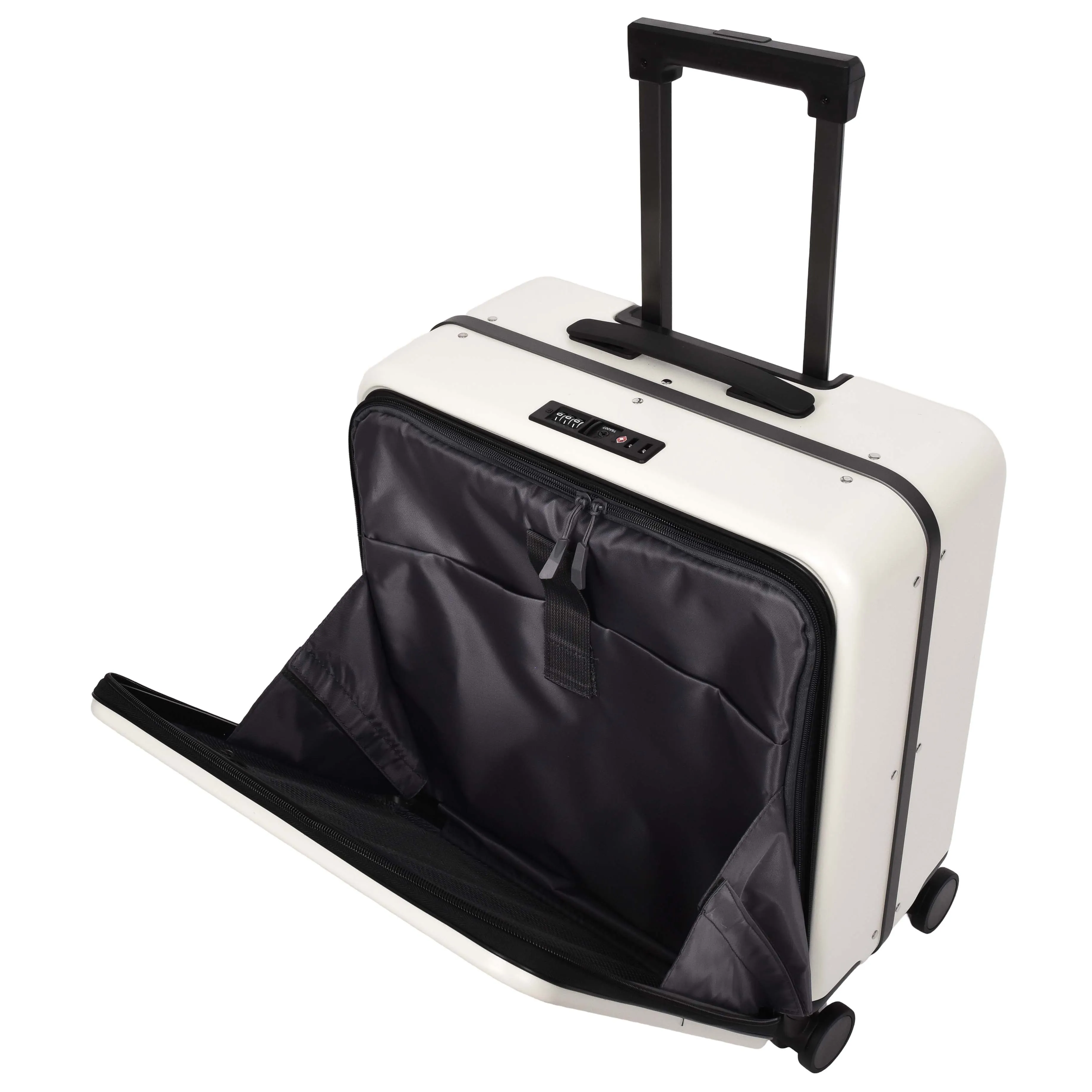 DR696 Four Wheeled Pilot Case Hard Shell Lightweight Cabin Bag White