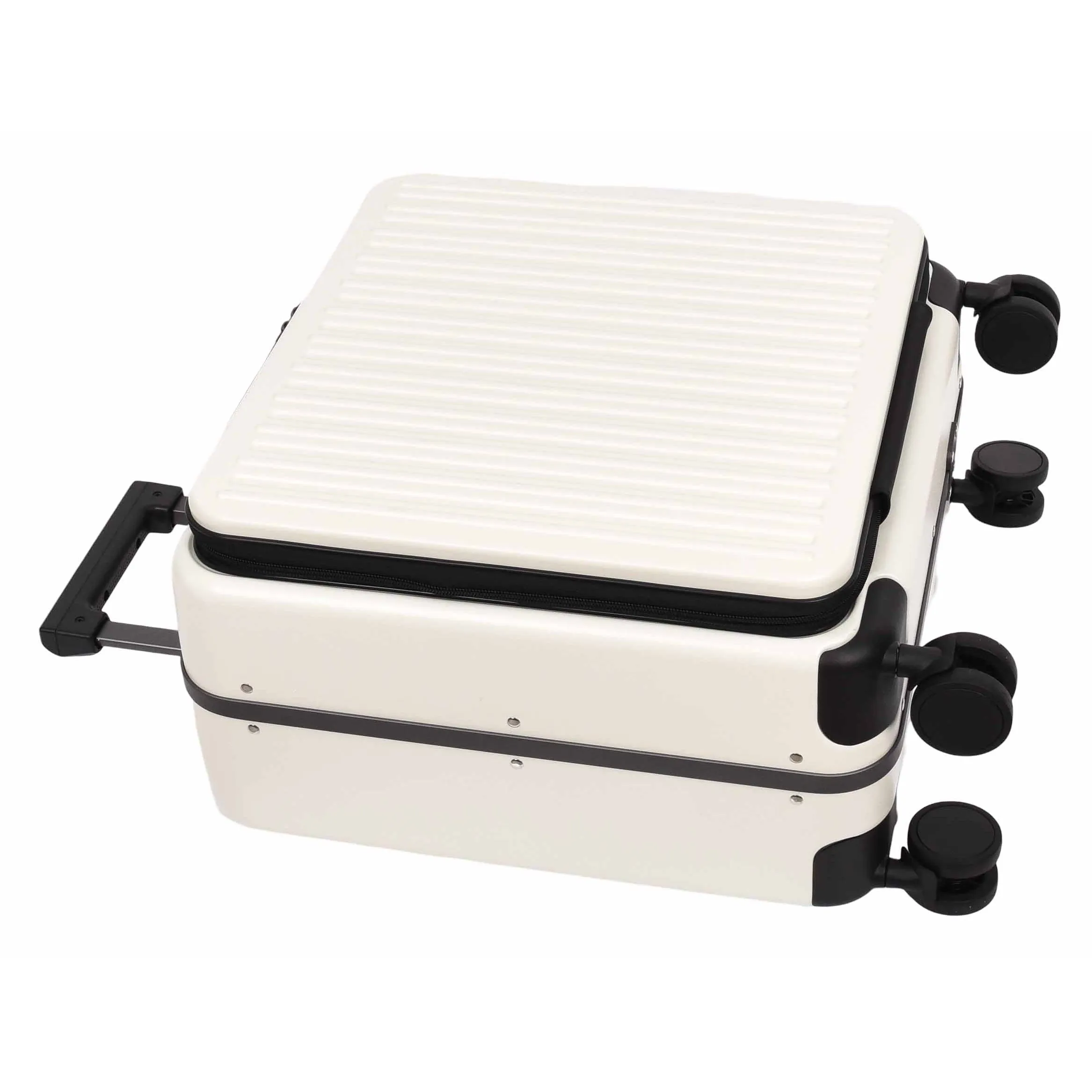 DR696 Four Wheeled Pilot Case Hard Shell Lightweight Cabin Bag White