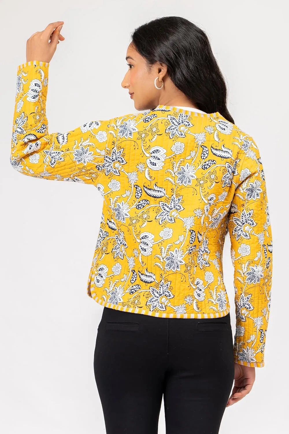 Handmade Quilted Cotton Reversible Lightweight Jacket, Stylish Women's Coat Christmas Gift