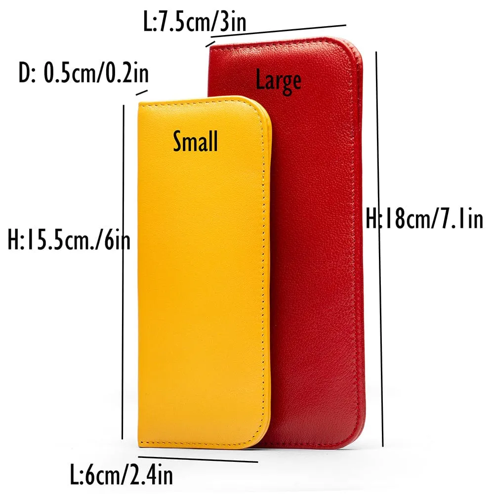 Large Leather Glasses Case - Red