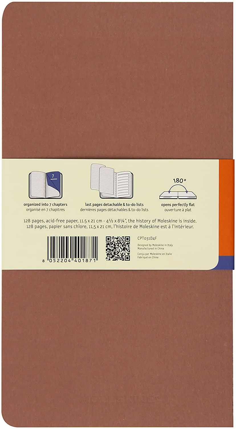 Moleskine Chapters Slim Large, Ruled, Old Rose, Soft Cover Journal