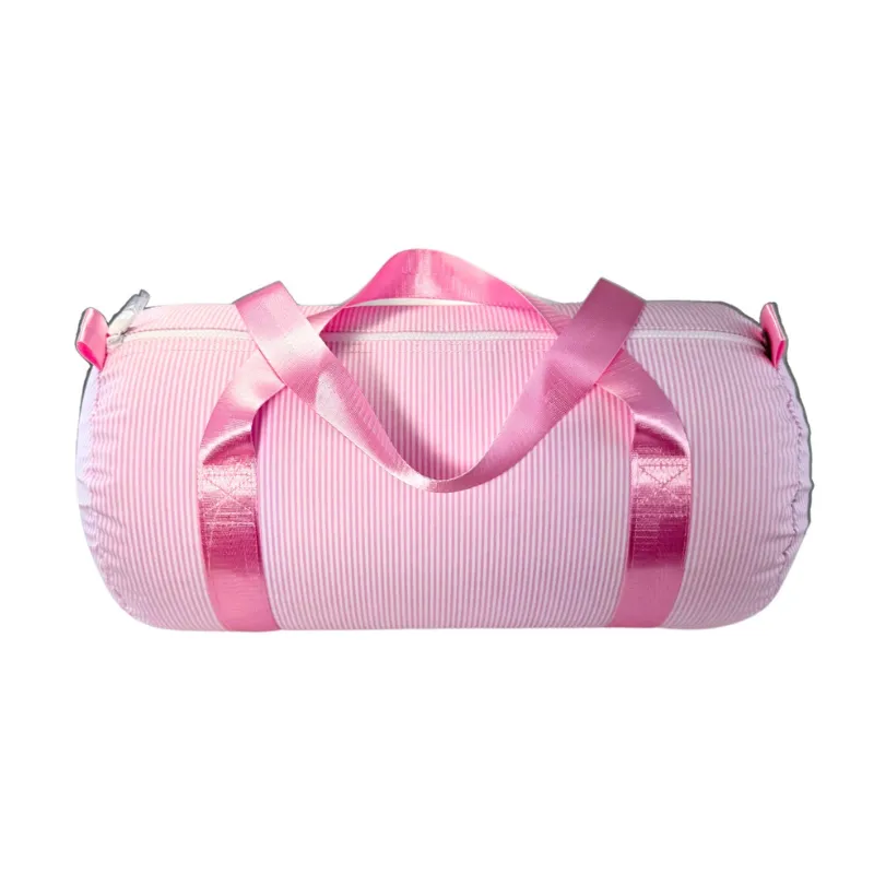 Personalized Glossed Stripe Pink Duffel