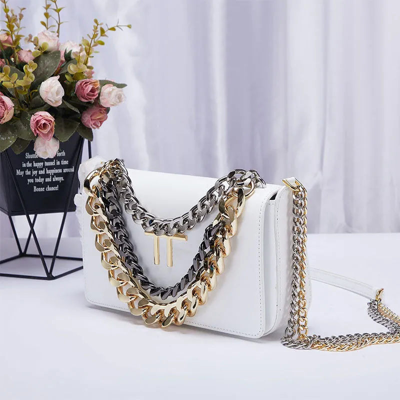 Premium Gold Plated Chain Leather Handbag