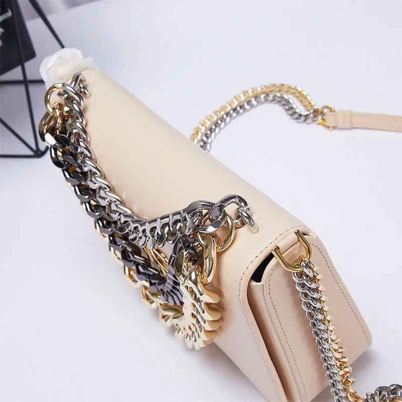 Premium Gold Plated Chain Leather Handbag