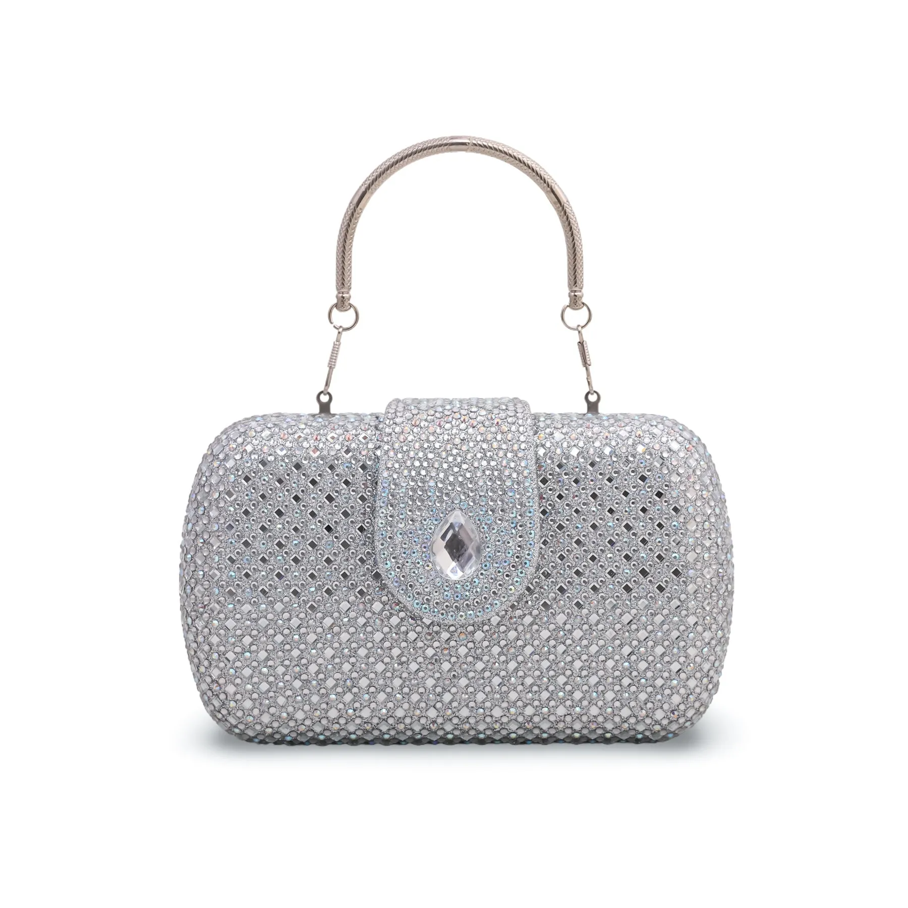 Silver Fancy Clutch P23851