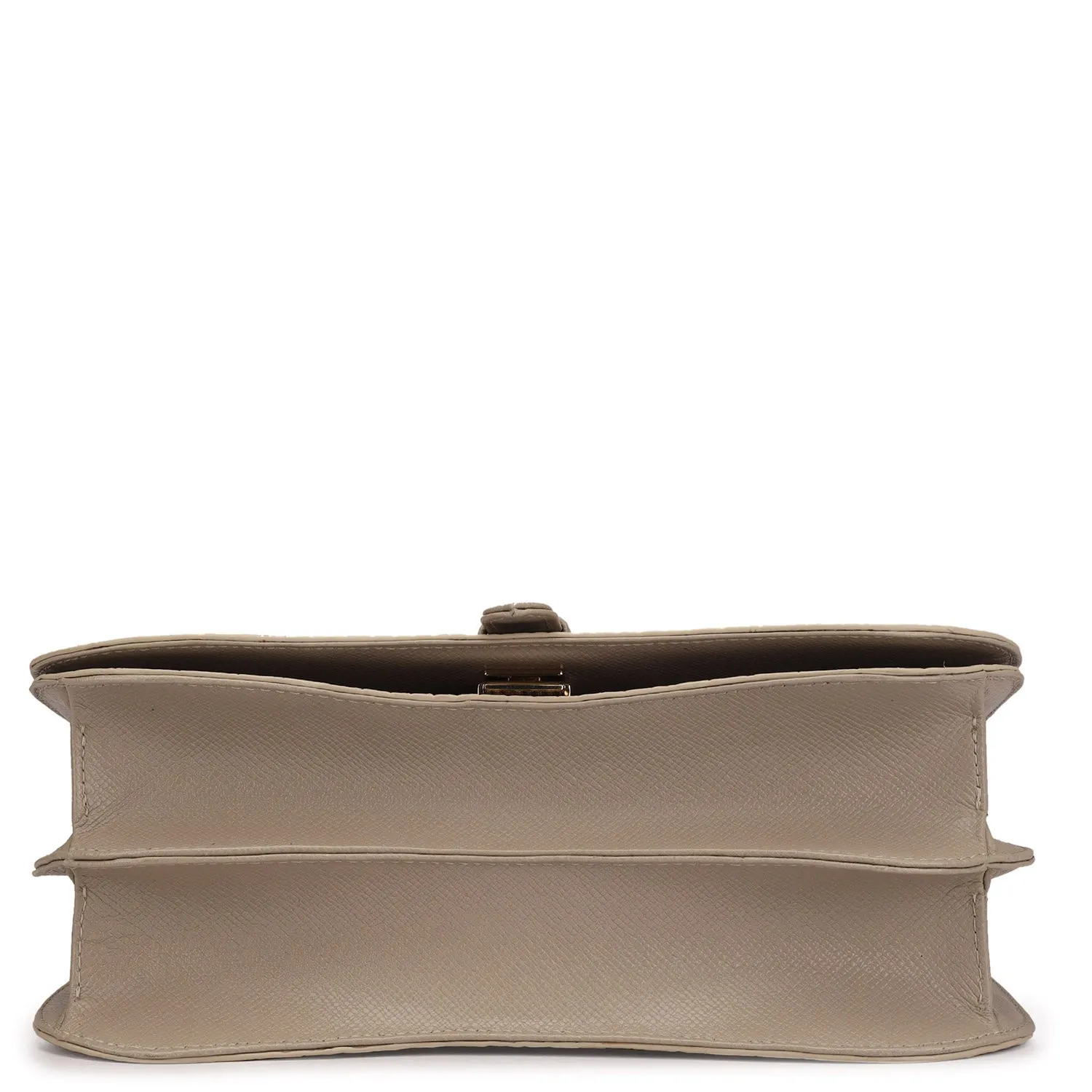 Small Croco Leather Satchel - Frost