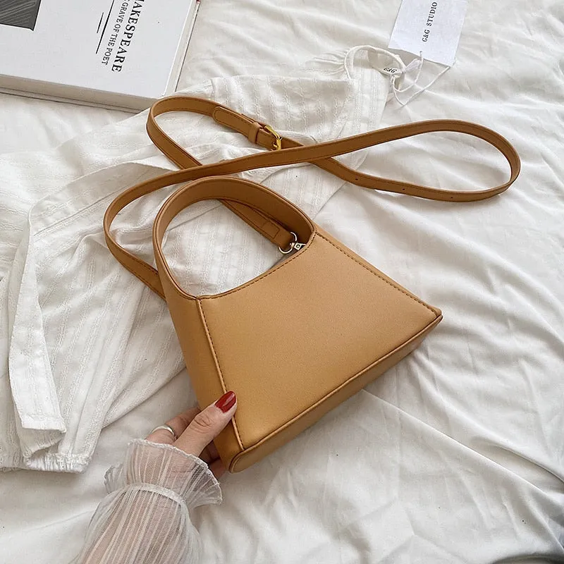 Small PU Leather Crossbody Sling Bag 2022 Summer Trendy Cute Totes Women's Designer Handbag Luxury Shoulder Bags Short Handle