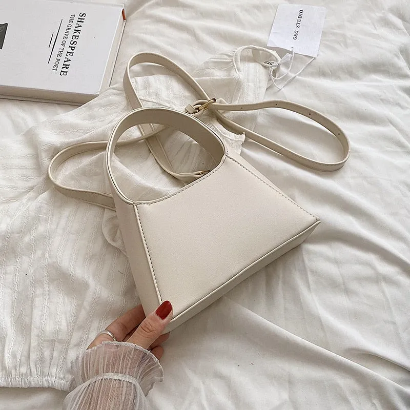 Small PU Leather Crossbody Sling Bag 2022 Summer Trendy Cute Totes Women's Designer Handbag Luxury Shoulder Bags Short Handle