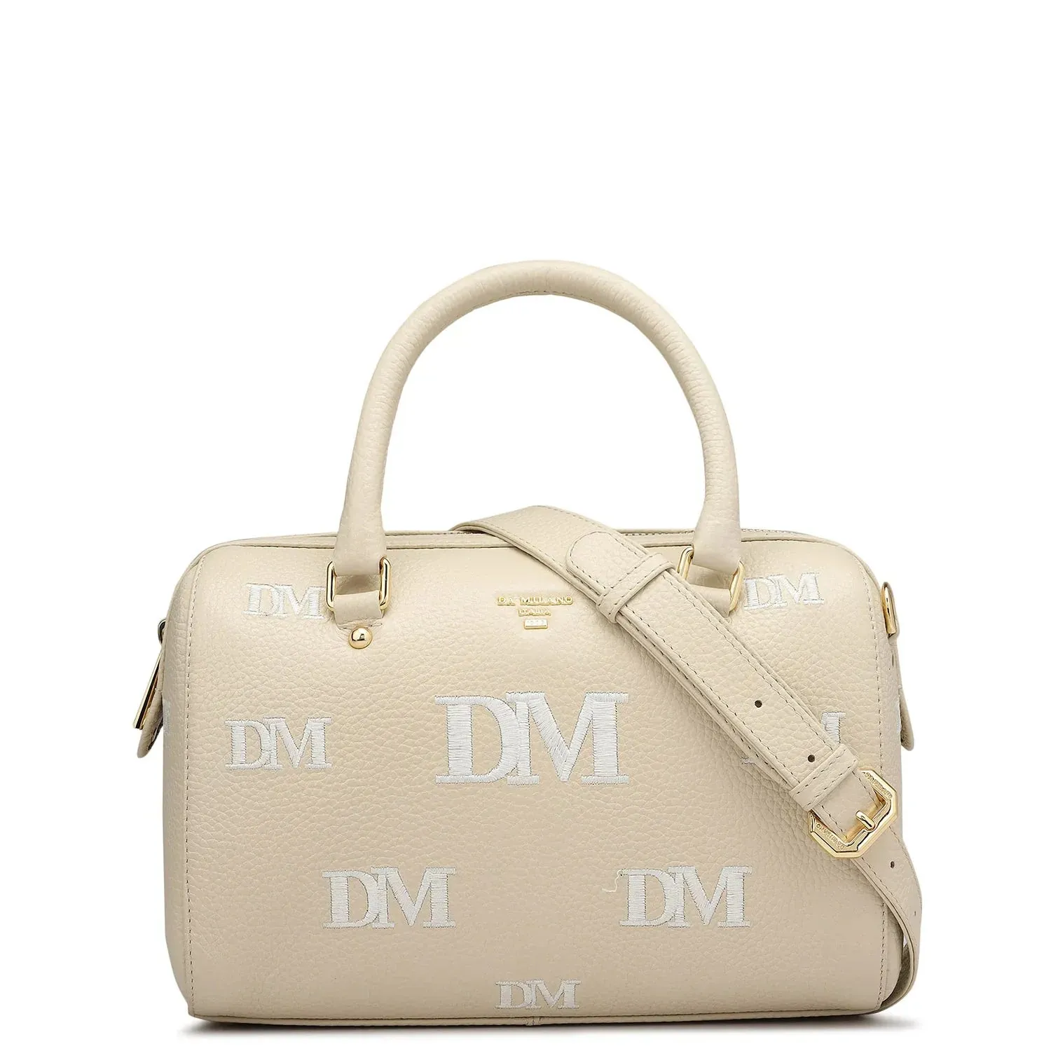 Small Wax Leather Satchel - Off White