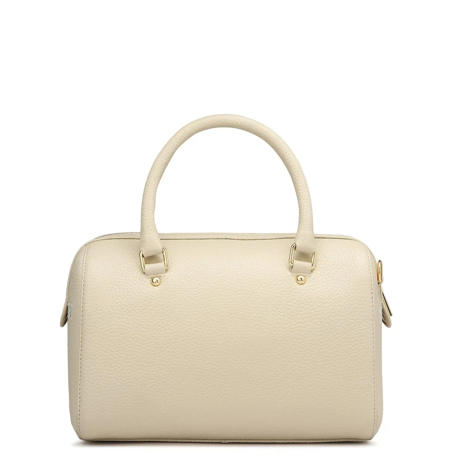 Small Wax Leather Satchel - Off White