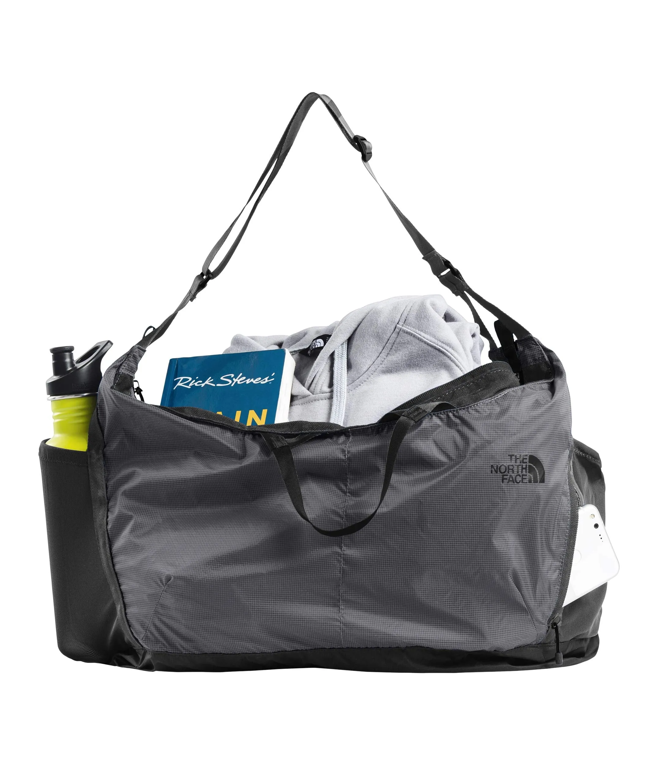 The North Face Flyweight Duffel, Asphalt Grey/TNF Black, OS