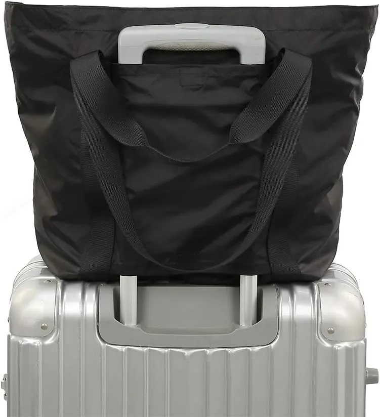 VanFn Duffle Bags, Foldable Travel Totes Duffel Bag, Lightweight Gym Bags, Outdoor Weekend Bag, Luggage Duffle Backpack, Sports Shoulder Handbag For Men & Women, P.Travel Series (Black)