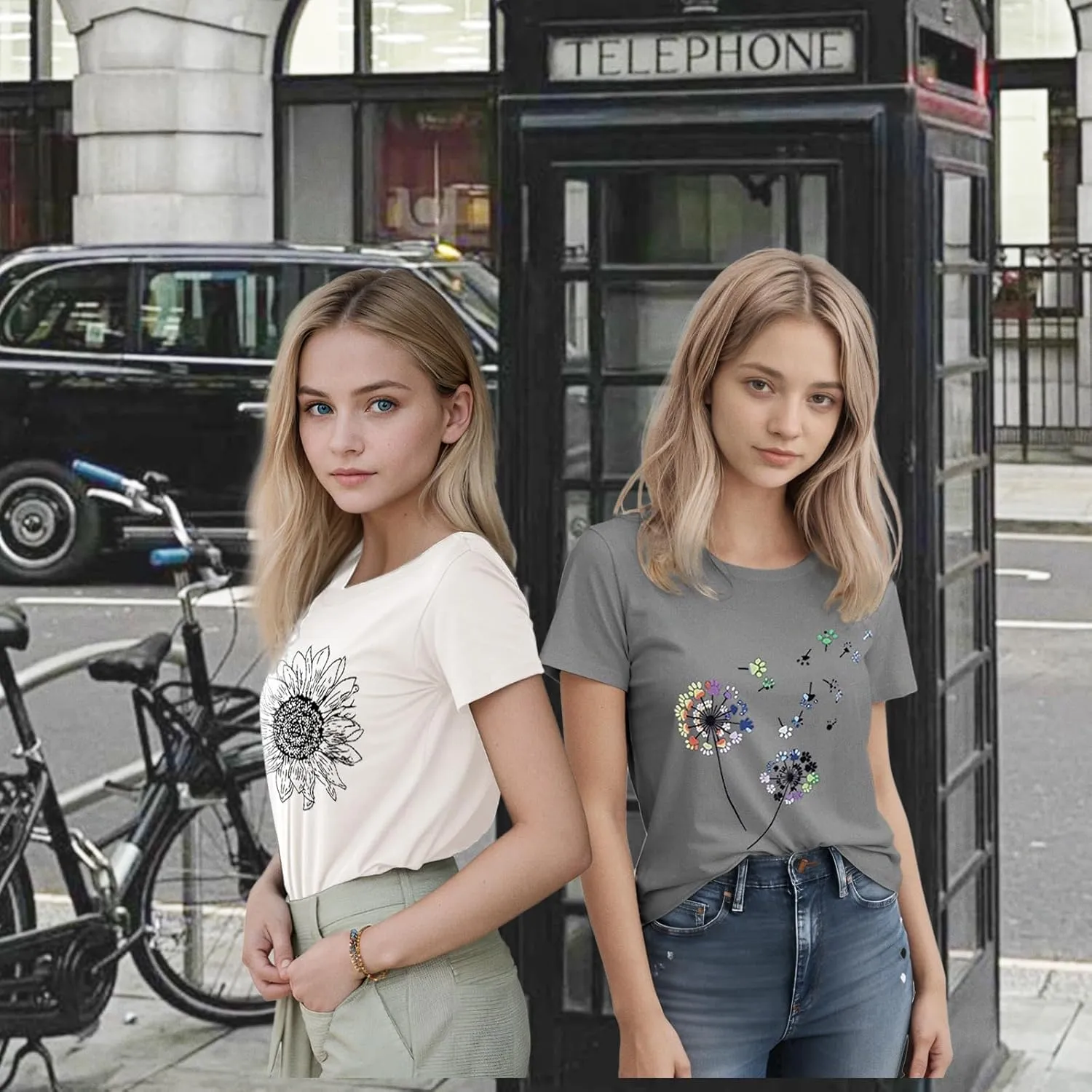 Vibrant Floral Graphic T-Shirt Women's Short Sleeve Crewneck Casual Summer Tops Beach Holiday Outfit‌