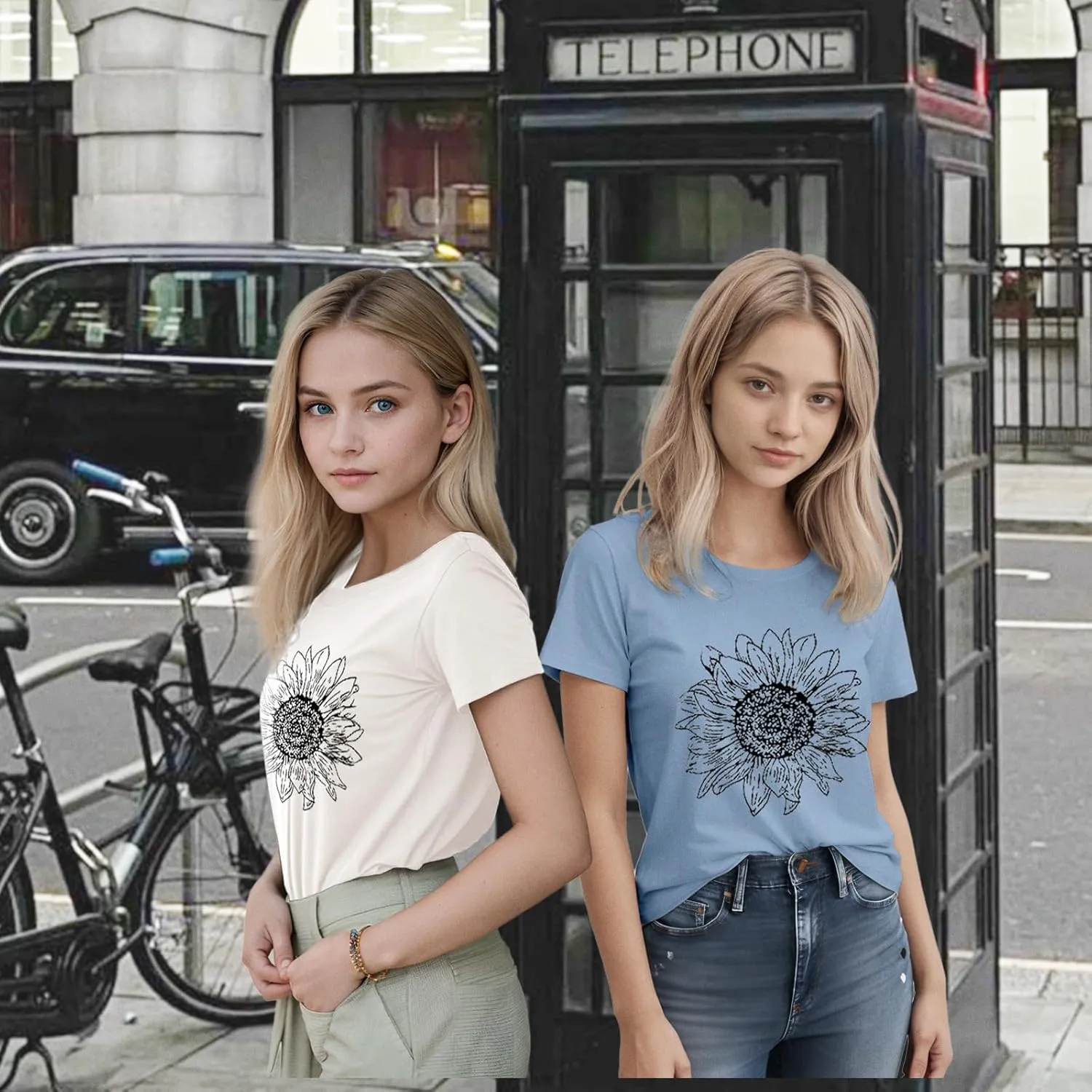 Vibrant Floral Graphic T-Shirt Women's Short Sleeve Crewneck Casual Summer Tops Beach Holiday Outfit‌