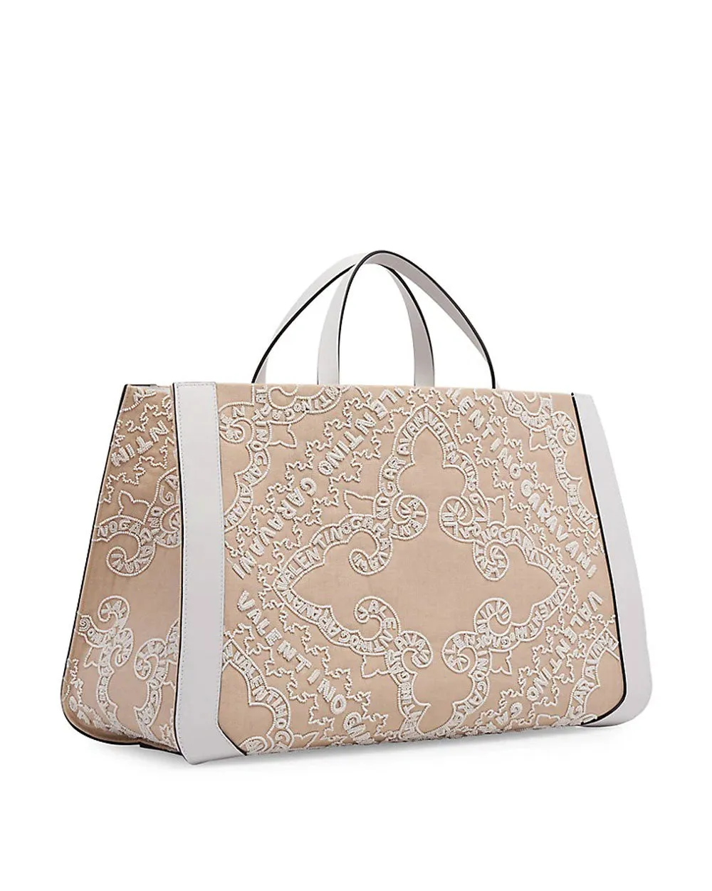 VLOGO Embroidered Raffia Tote Bag