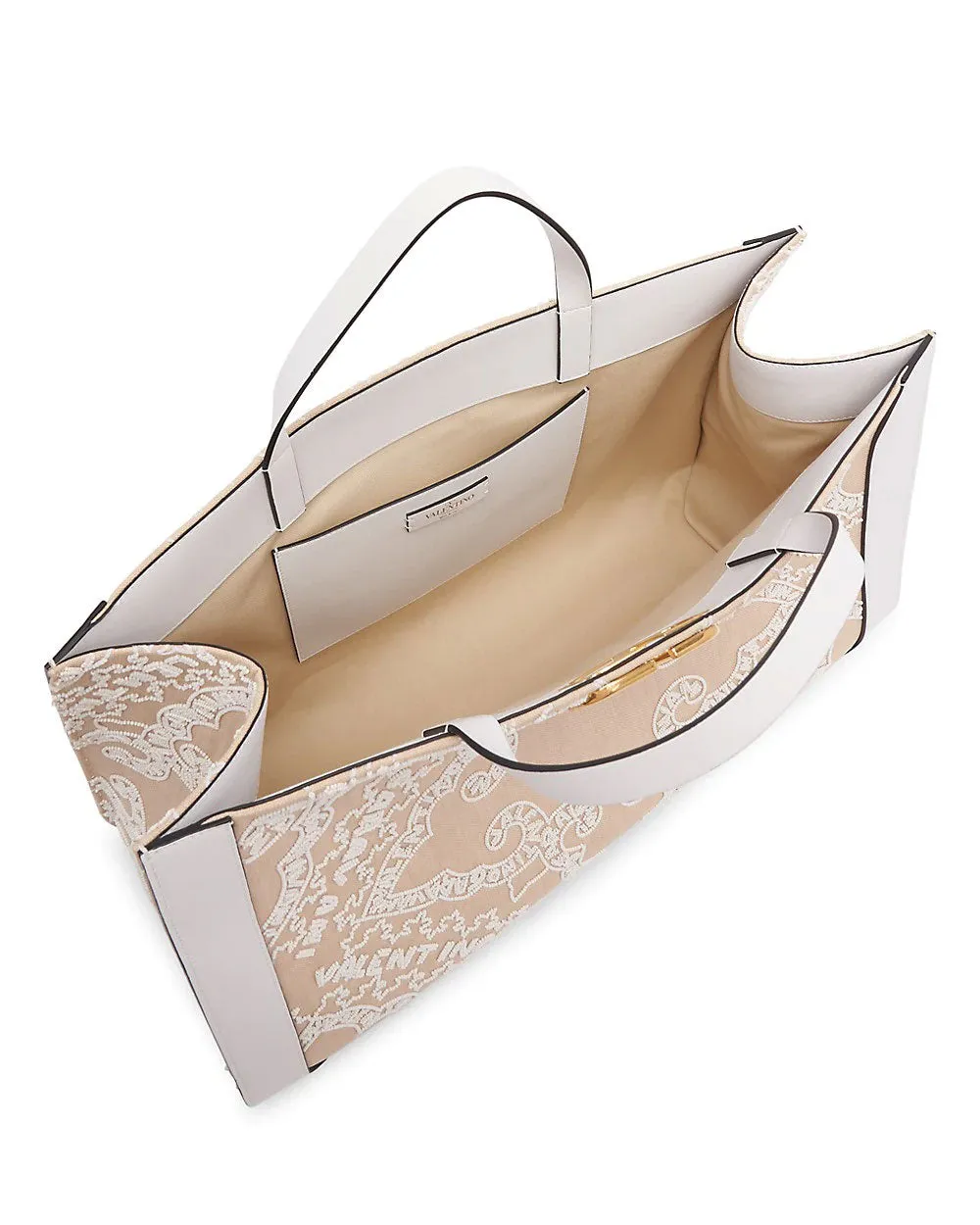 VLOGO Embroidered Raffia Tote Bag
