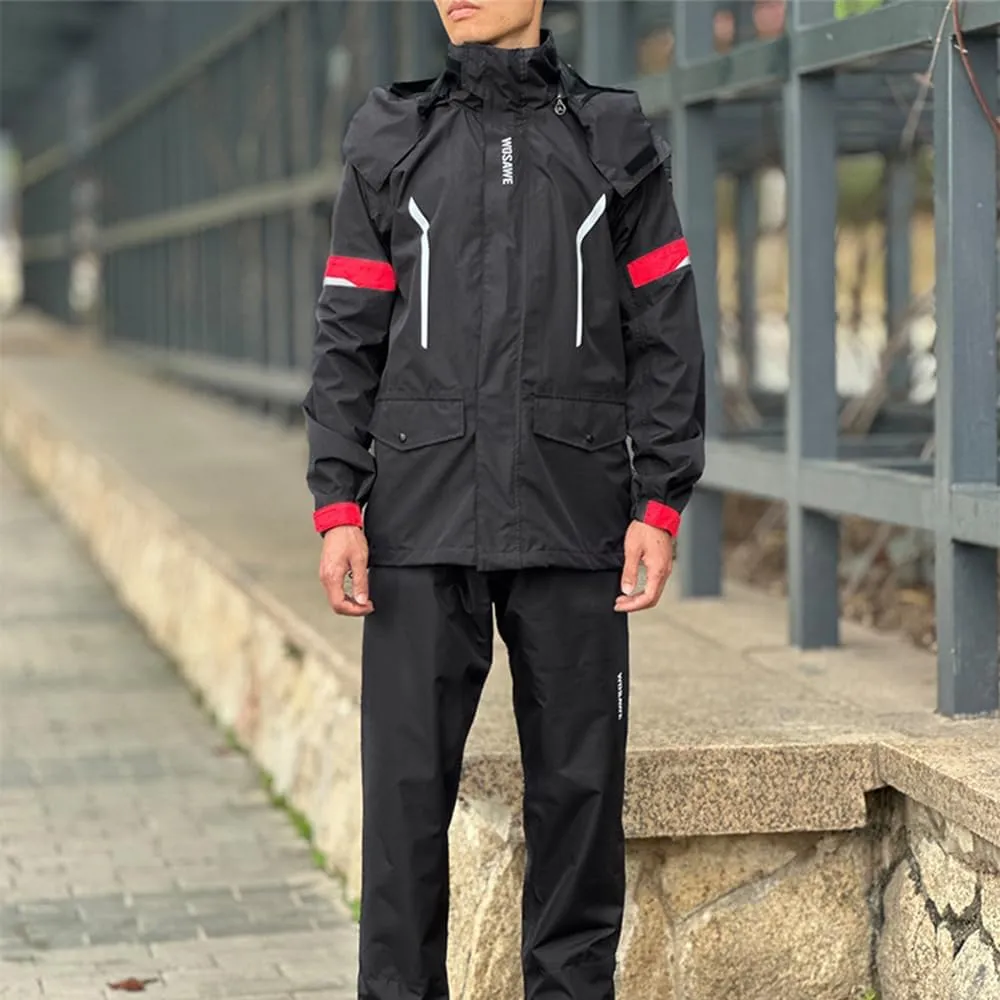 Waterproof Breathable Rain Ps Rain Coat Set for Cycling