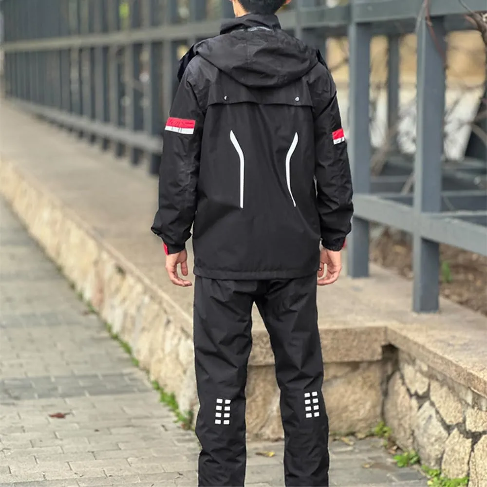 Waterproof Breathable Rain Ps Rain Coat Set for Cycling