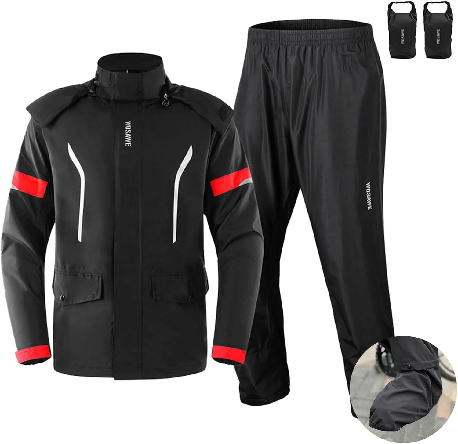 Waterproof Breathable Rain Ps Rain Coat Set for Cycling