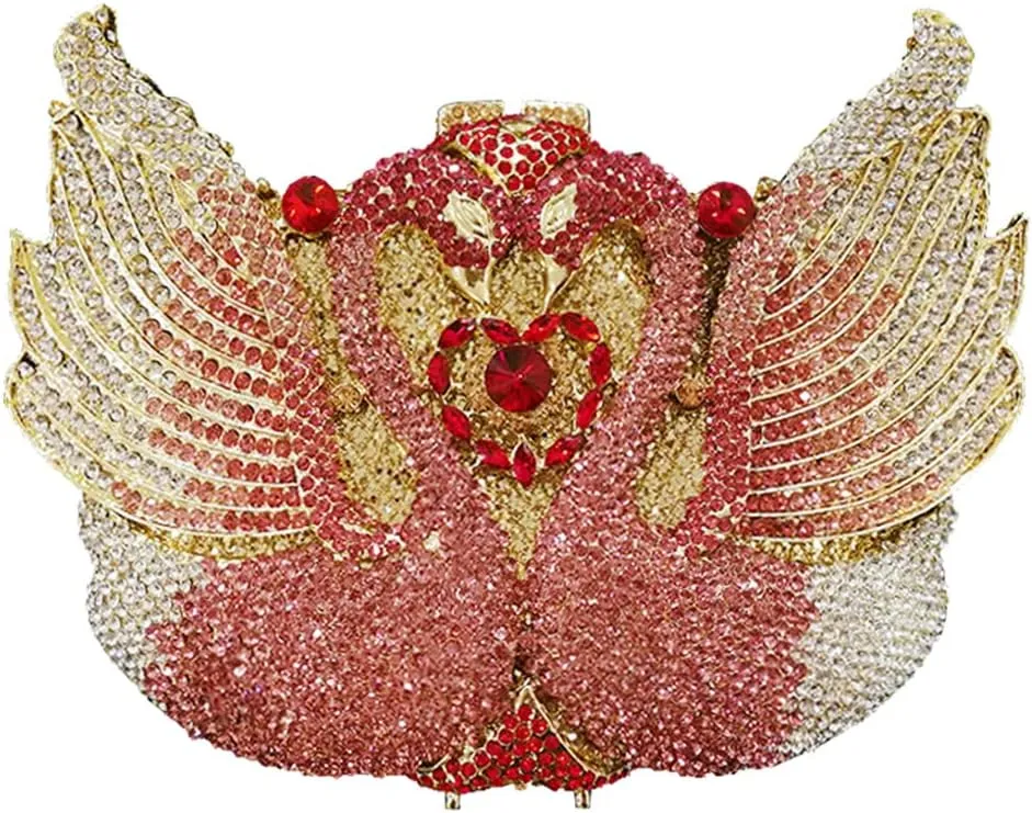 Women Evening-Bag Chain Rhinestone Luxury Ladies Clutch-Purse Wedding-Handbag Swan