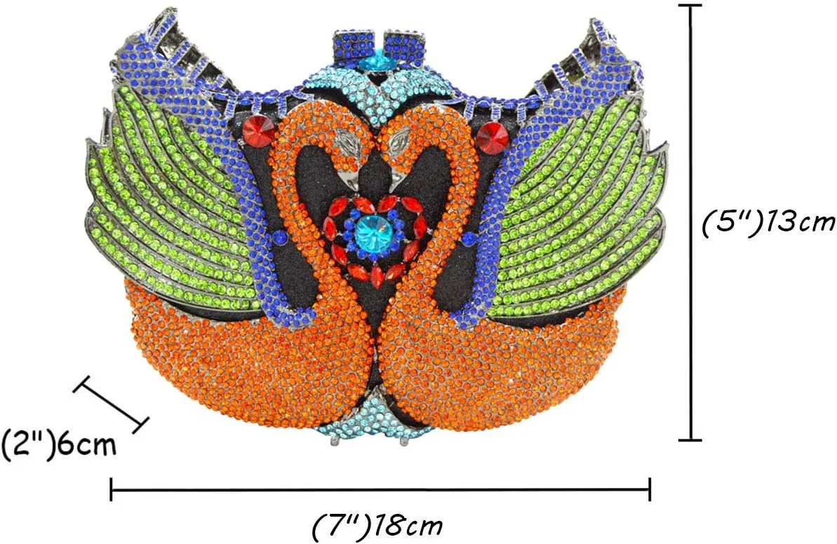 Women Evening-Bag Chain Rhinestone Luxury Ladies Clutch-Purse Wedding-Handbag Swan