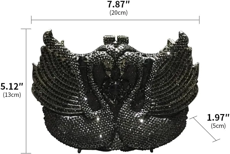 Women Evening-Bag Chain Rhinestone Luxury Ladies Clutch-Purse Wedding-Handbag Swan