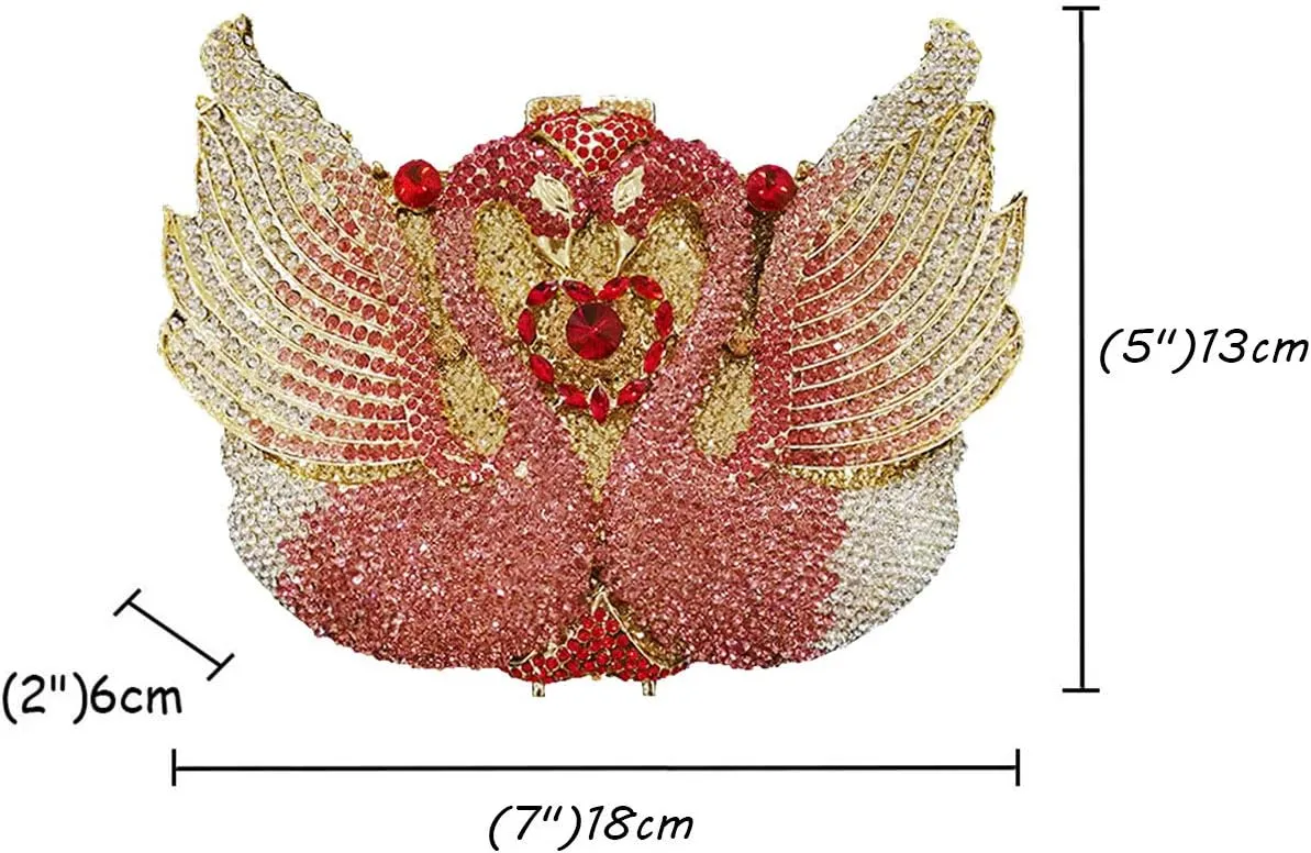 Women Evening-Bag Chain Rhinestone Luxury Ladies Clutch-Purse Wedding-Handbag Swan