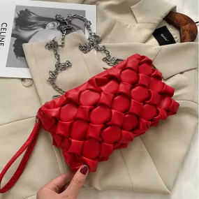 Women Knit Woven Multi-Pocket Mobile Phone Storage Shoulder Crossbody Bags #CP-998 #22