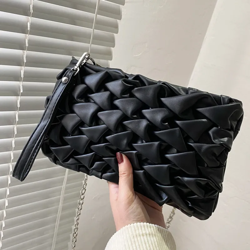 Women Knit Woven Multi-Pocket Mobile Phone Storage Shoulder Crossbody Bags #CP-998 #22