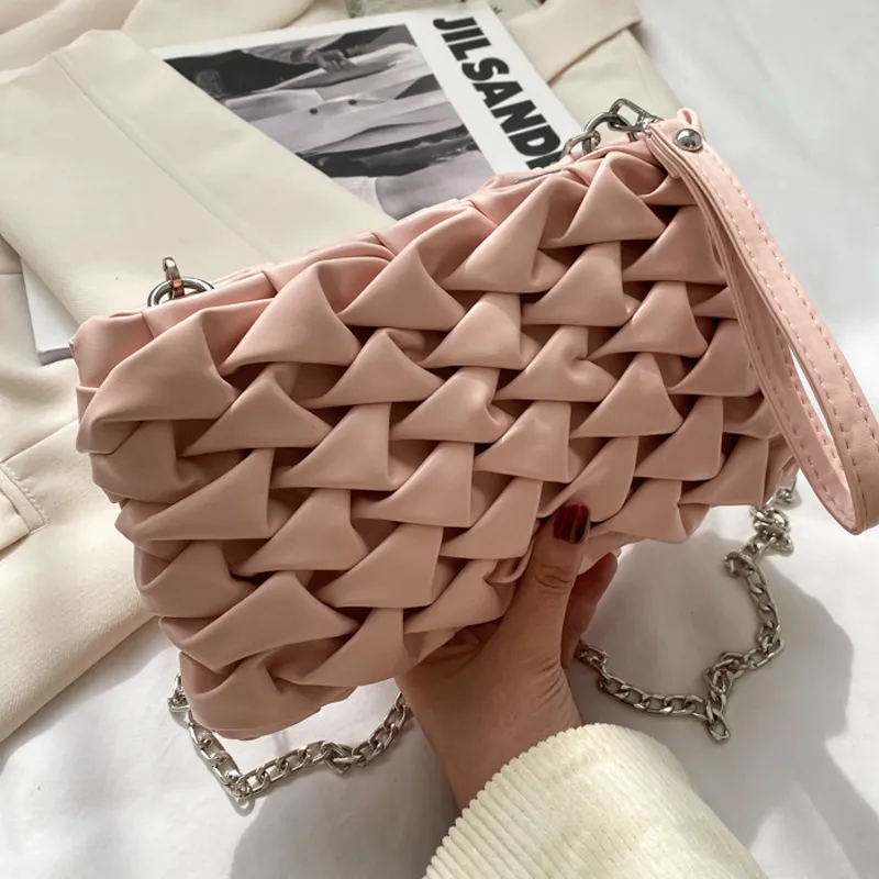 Women Knit Woven Multi-Pocket Mobile Phone Storage Shoulder Crossbody Bags #CP-998 #22